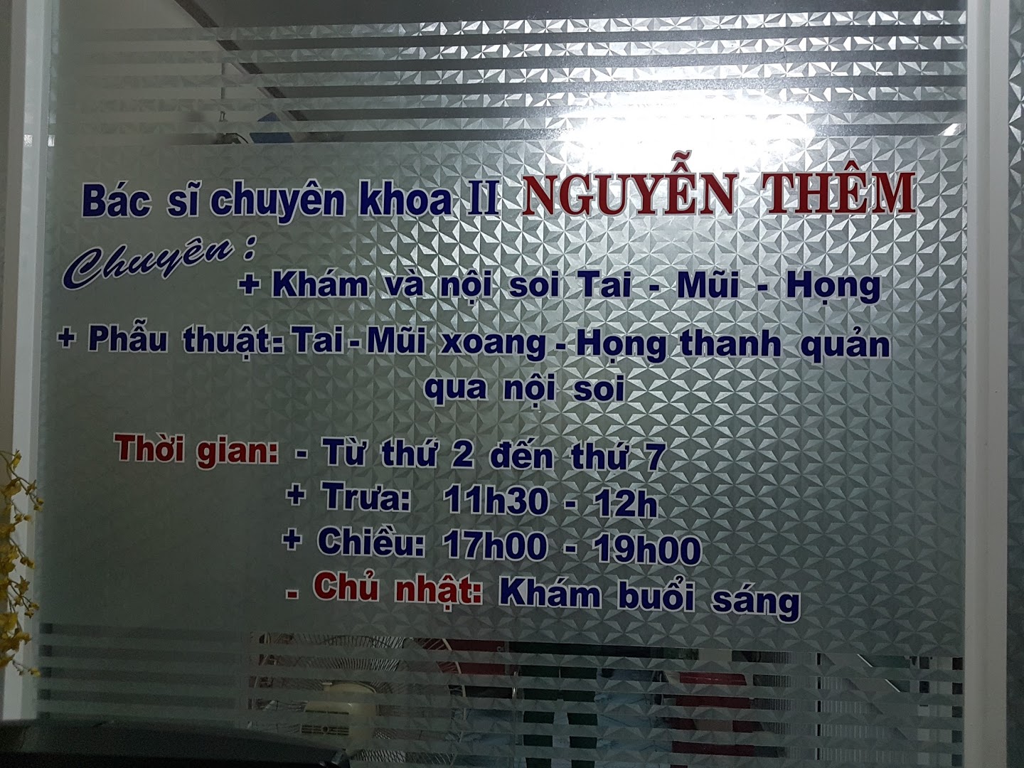 Phòng khám Tai Mũi Họng – Bác sĩ Nguyễn Thêm