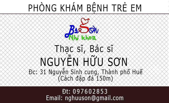 Phòng khám bênh trẻ em - Thạc sĩ - Bác sĩ Nguyễn Hữu Sơn